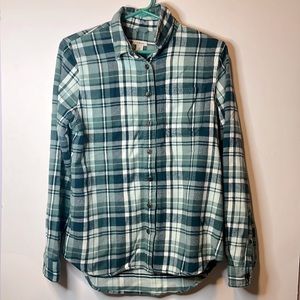 Women's L.L.Bean Organic Flannel Plaid shirt (size xs)